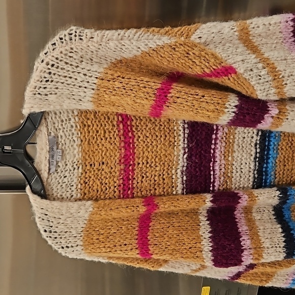 💕ROCKY BARNES x 360 Cashmere💕 Joanne Striped Wool Alpaca Cardigan Small - Picture 10 of 14